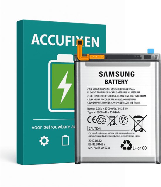 Samsung batterij voor S21, 3700mAh, met CE en Li-Ion markeringen.
