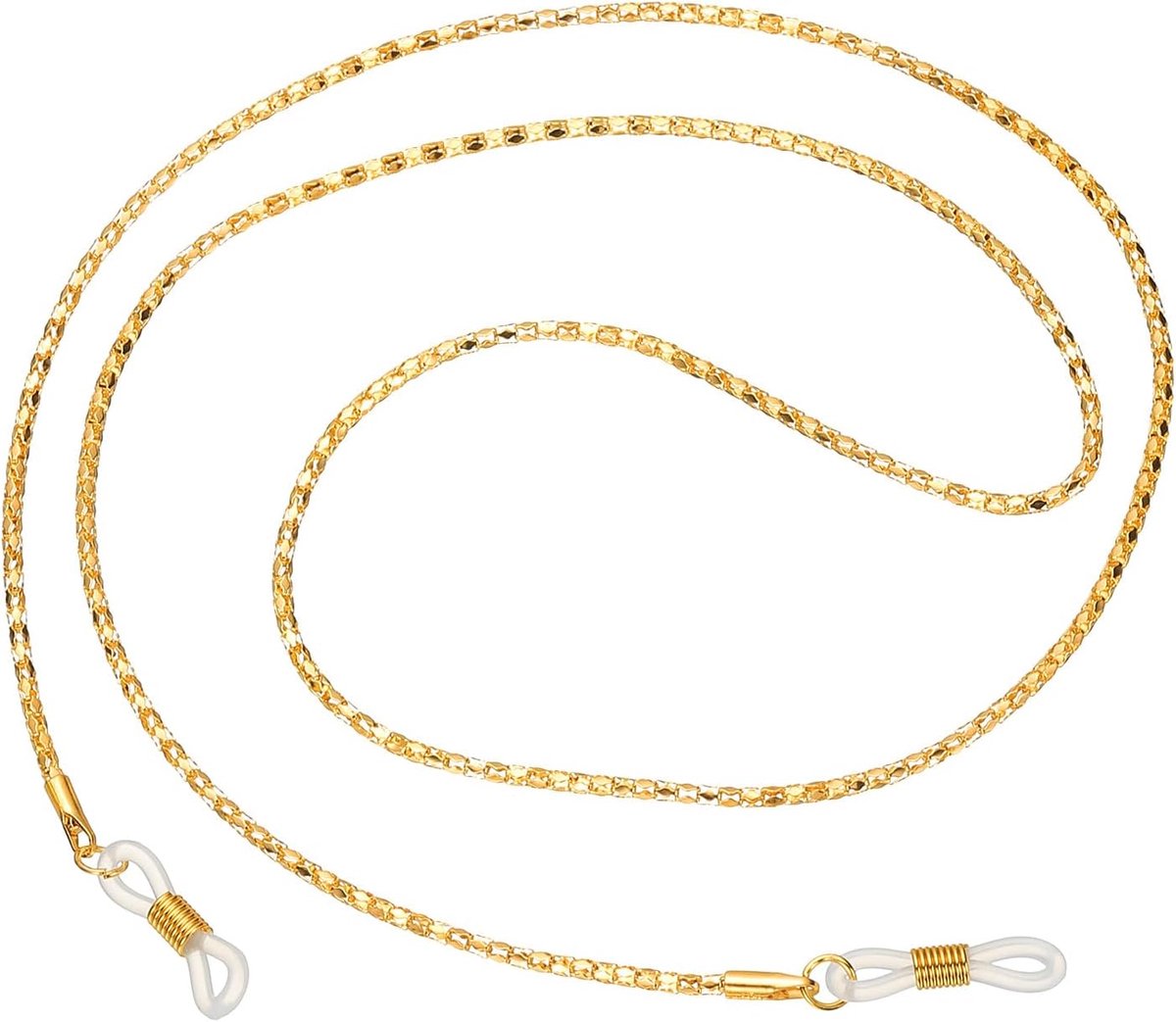 Bril Houders rond de nek, Gouden Holle Ketting Brillen Riem Mode Stijlvolle Kralen Lanyard Bril Ketting voor Vrouwen Zonnebril Oude Dame Glas, 1 Stks, Goud, 28W
