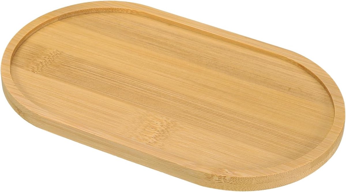 Bamboe houten schotel, 18 x 10 cm rechthoekige houten plantendrainagelade bonsaiplanten schotel vetplantenpot voor thuis balkon