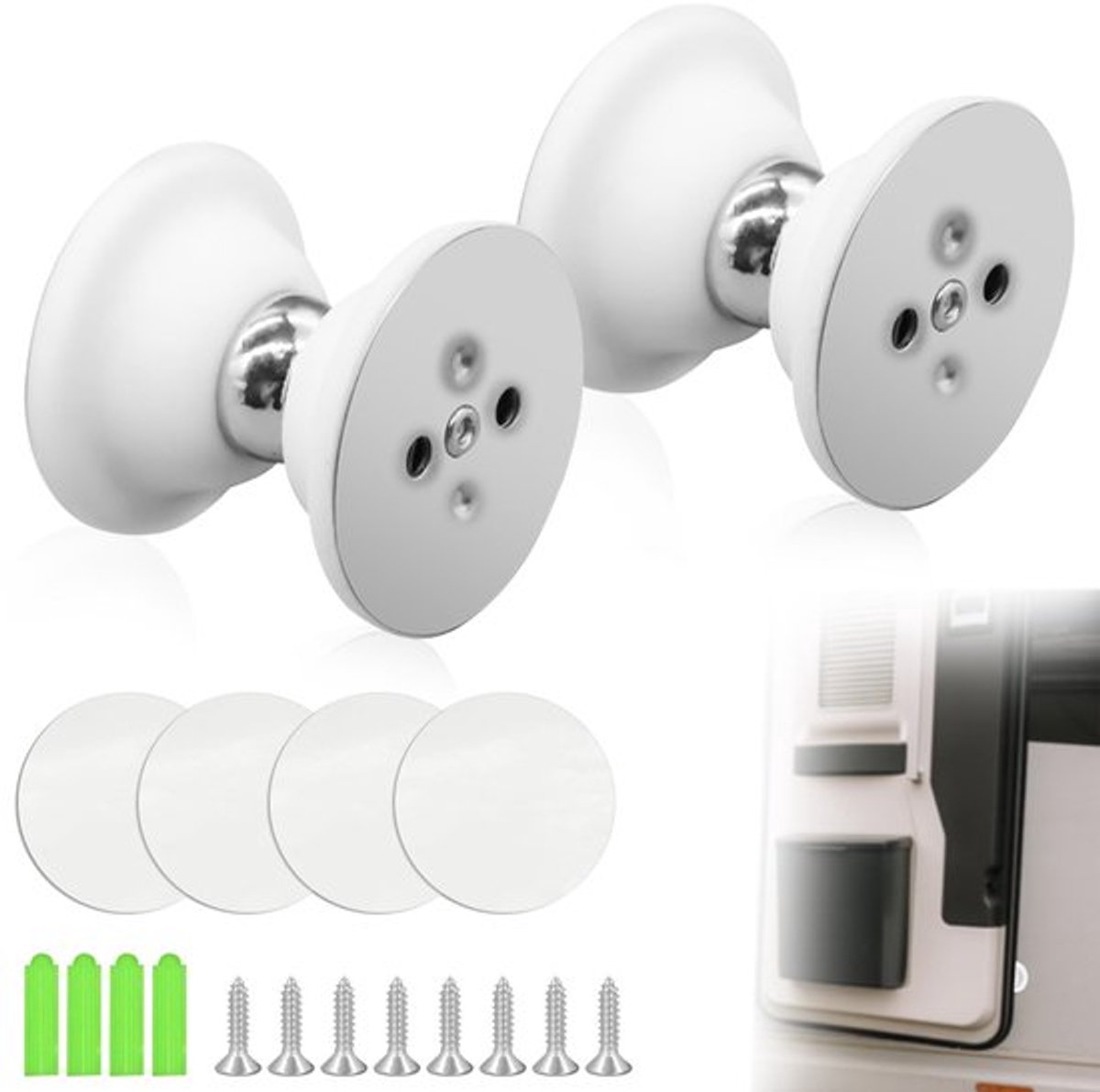 Deursluiting met sterke magneten - Deurstopper - Deurbeschermer voor binnen - Silicone materiaal - Geen boren - Geschikt voor RV en boot accessoires