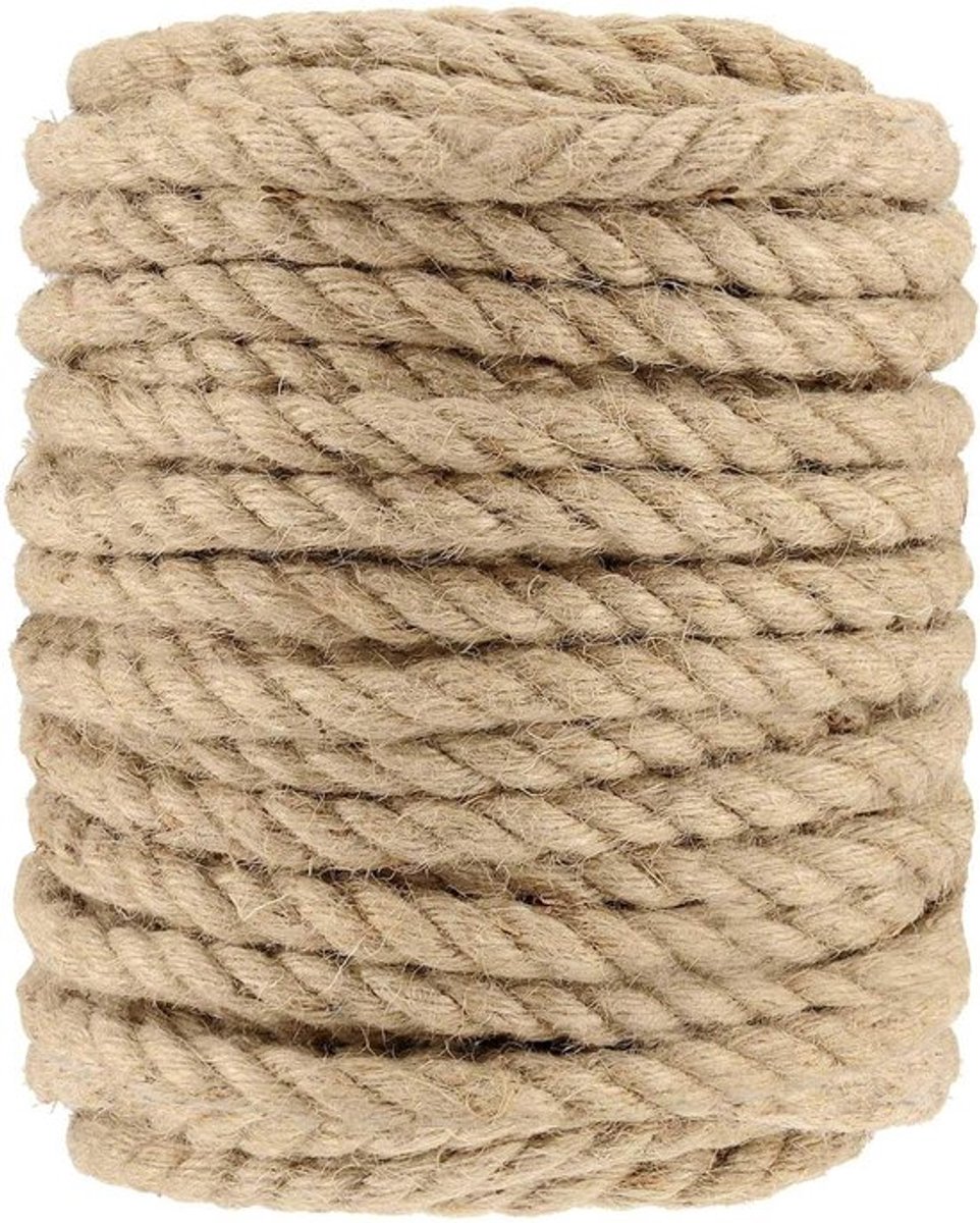 Jute Touw 12 mm - 30 m Natuurlijke Jute - Hennep Touw - Bindtouw - Tuin Touw - Duurzaam en Sterk - Tuintouw