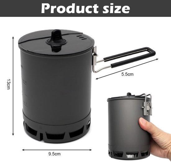Vouwbare Ultralichte Campingpan van Aluminium, Ideaal voor Koken tijdens Kamperen, Picknicken en Wandelen, 600 ml, Lichtgewicht Kookgerei — afbeelding 5