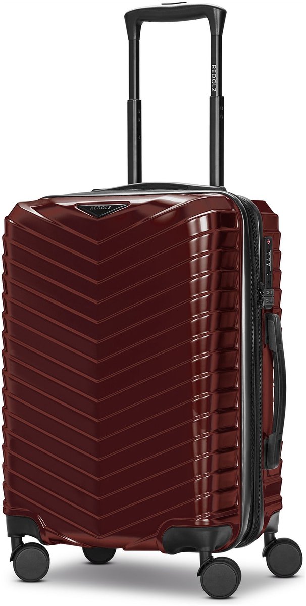 Redolz Essentials 18 2.0 4 wielen Cabinewagen S 55 cm met uitbreidingsplooi - Harde bagage - TSA slot - metallic-red shiny