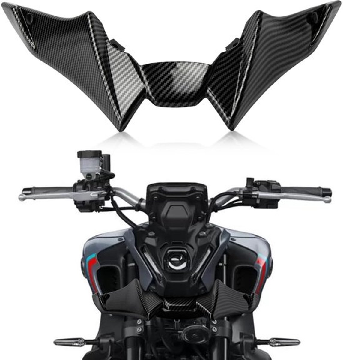 Voorkuip Aerodynamische Spoilers - Neus Cone Extension - Cowl Trim Accessoires - Voor MT09 V3 2022/2023 - Hoogwaardige ABS Kunststof - Eenvoudige Installatie - Motorfiets Kuip