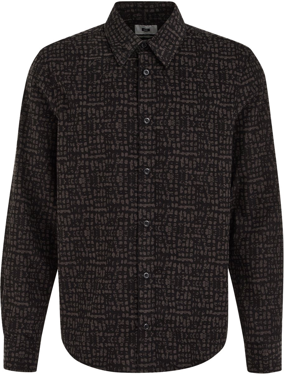 WE Fashion Heren regular fit overhemd met print