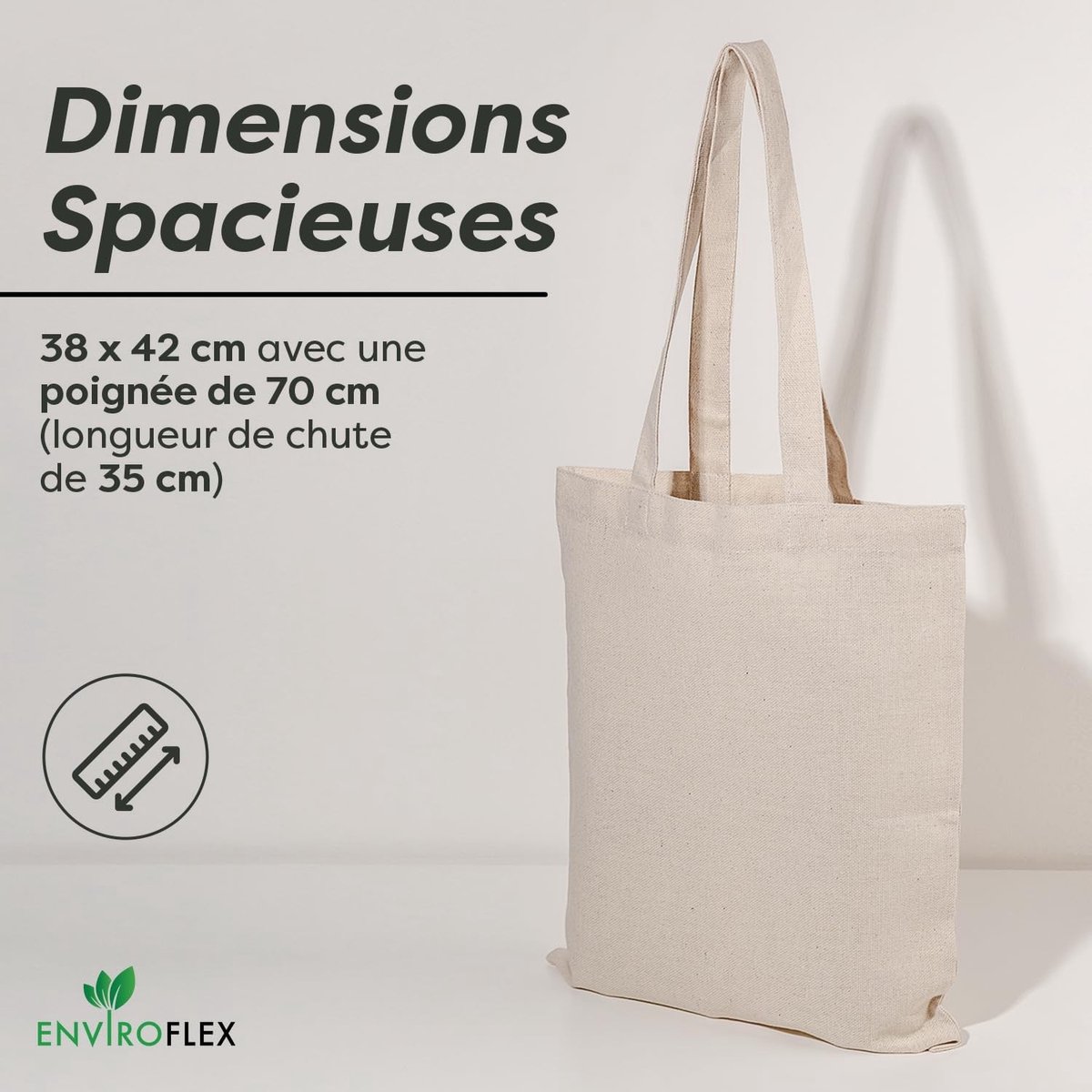 Stoffen Tas - Natuur - 42 x 38 x 5 cm - 100% Katoen - Voor Creatieve Projecten