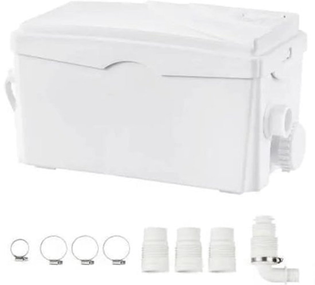 Macerator Pomp - Waterpomp - Vuilwaterpomp - 350W - 6000 L/u Capaciteit - 7m Opvoerhoogte - 3 Inlaten voor Afvalwater Verwerking