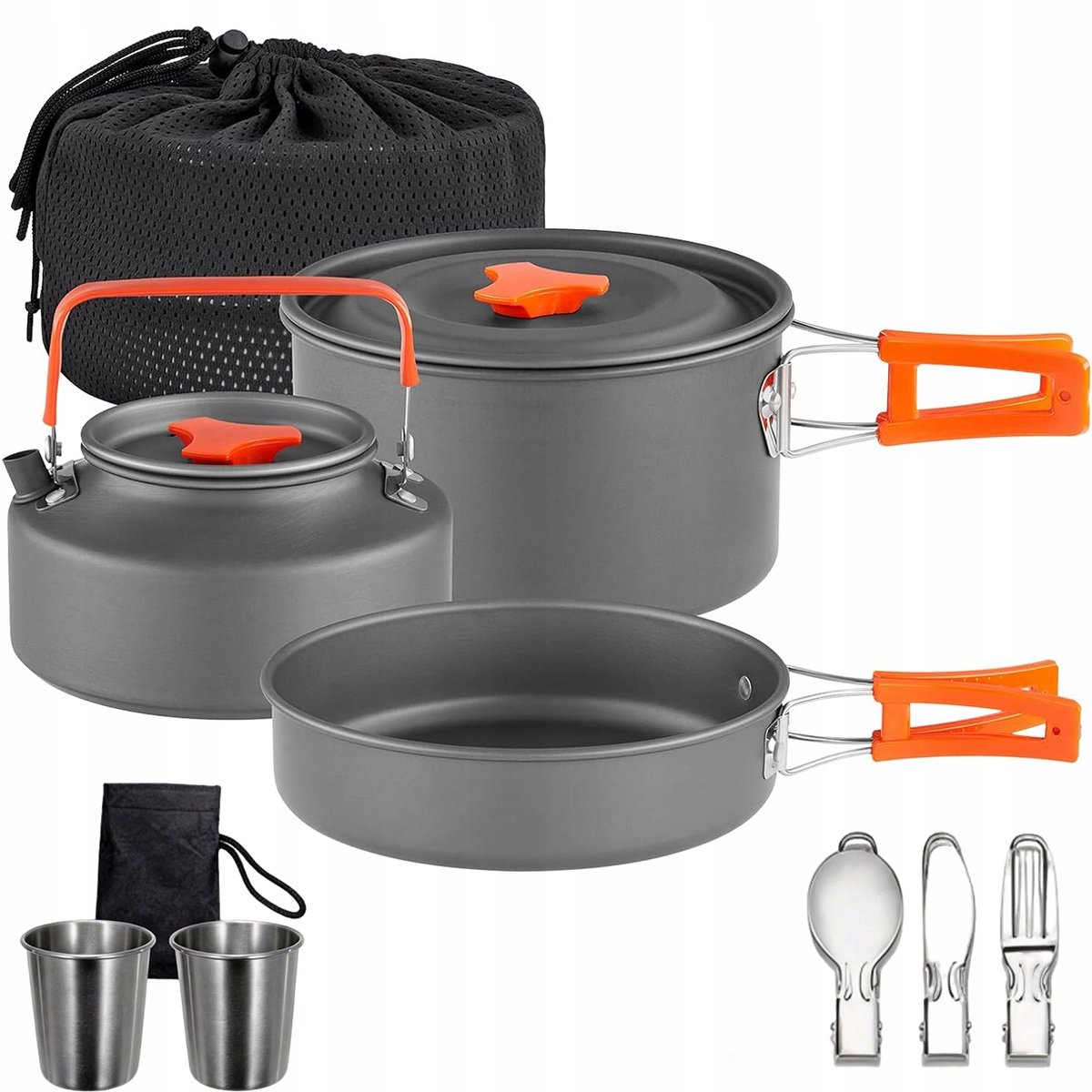11-delige Kampeer Kookset - Lichtgewicht & Compact