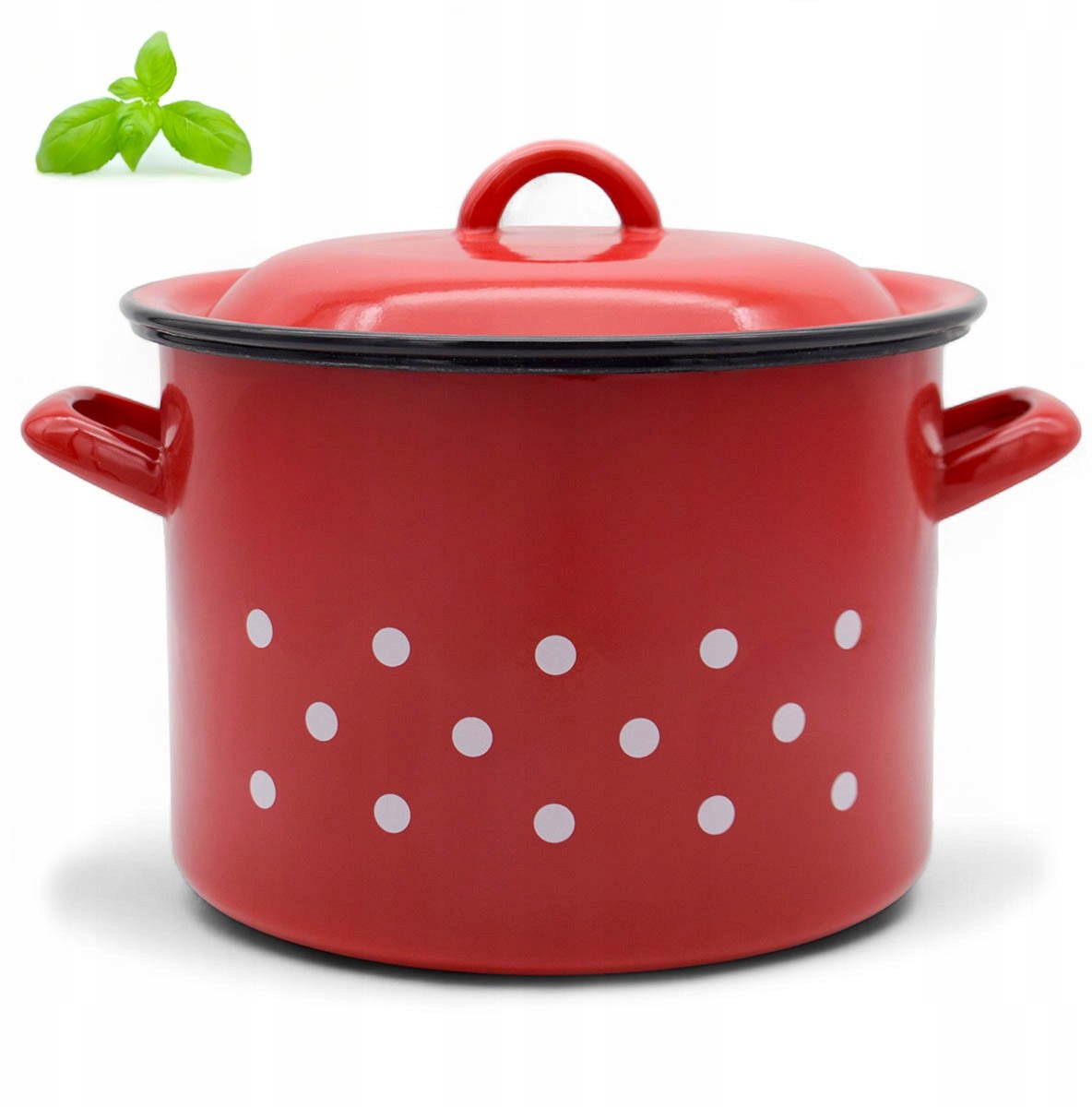 Traditionele Emaille Pan 18cm Rood 3.3L met Deksel