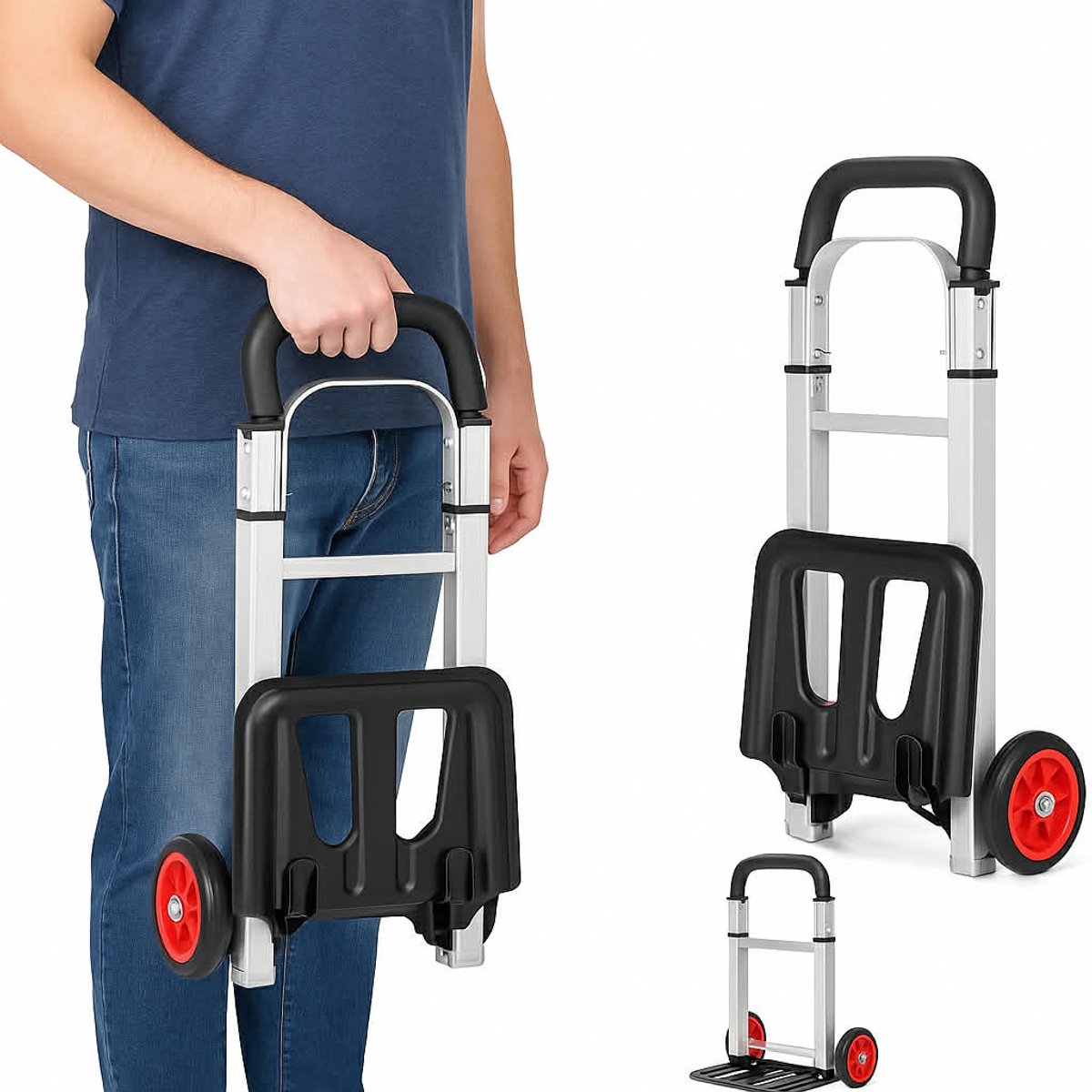 Aluminium Transportkar, 90 kg, Opvouwbaar, Lichtgewicht
