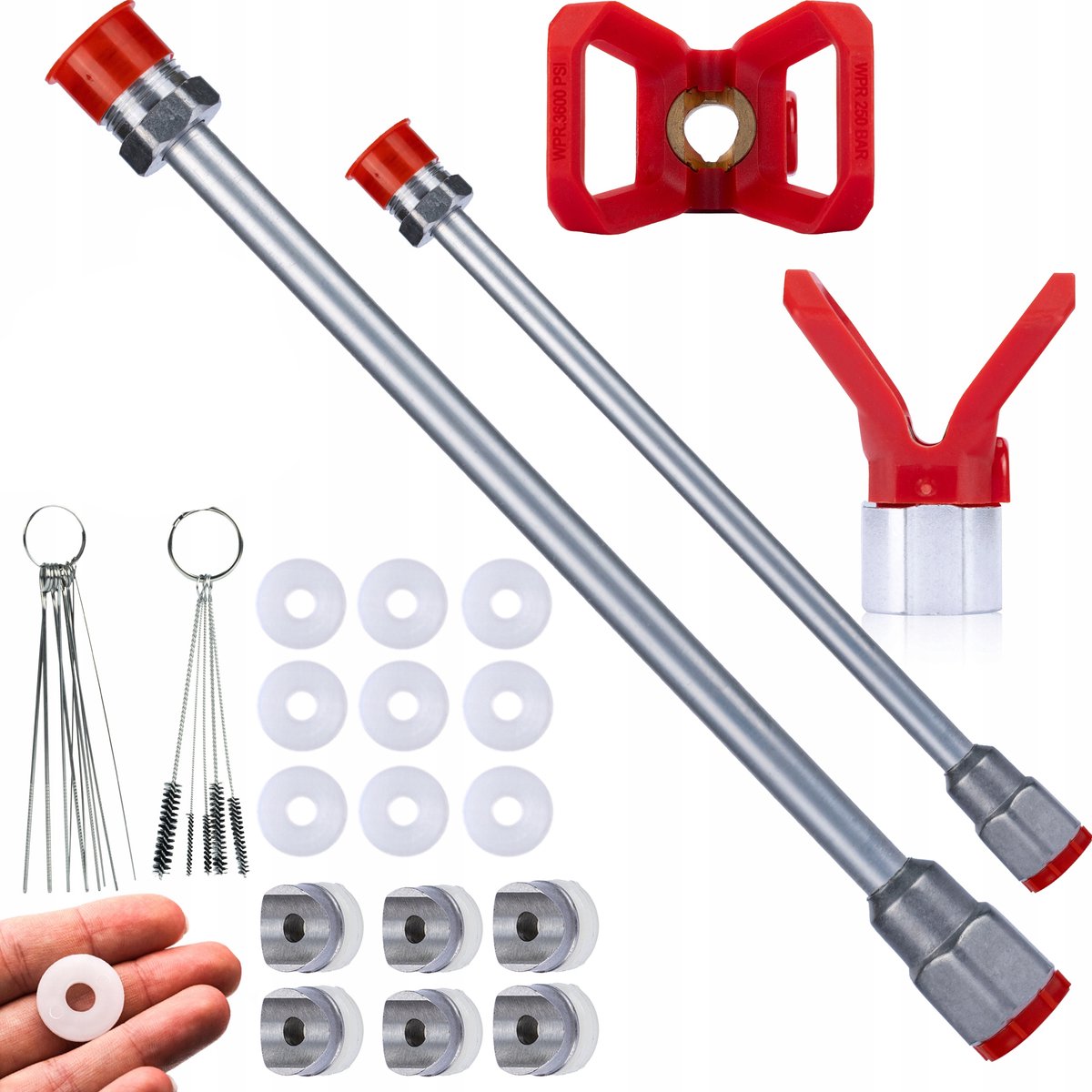 Rosfix Spuitlans Set - Verlengstukken 30cm en 50cm met Accessoires - 7/8" Gwint, 290 bar