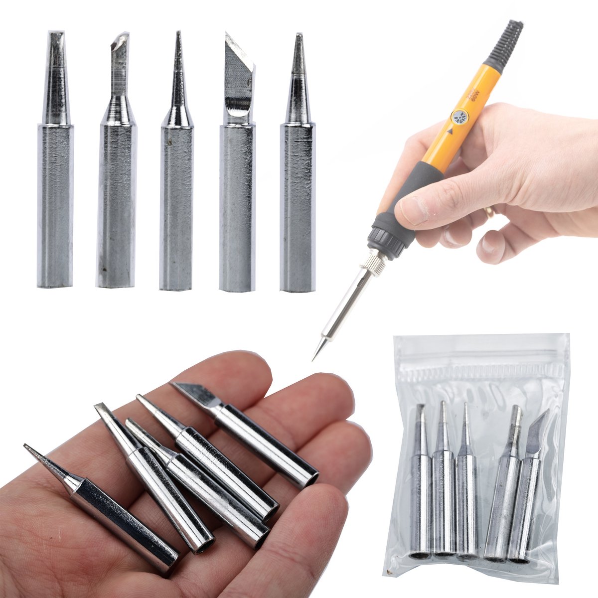 Rosfix Set Soldeerpunten 900M - 5 Verwisselbare Punten - Ø6mm/Ø4,4mm, 26mm Lengte