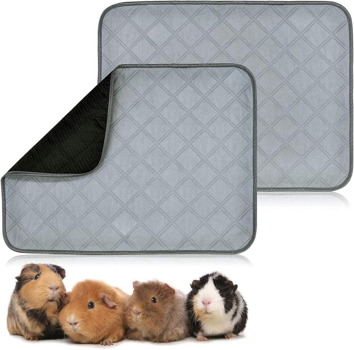 Kooi Inlegkruisjes - Huisdier Pads - Kooi Schoon Houden - Wasbaar en Waterdicht - 2 Stuks 60x45cm - Zwart