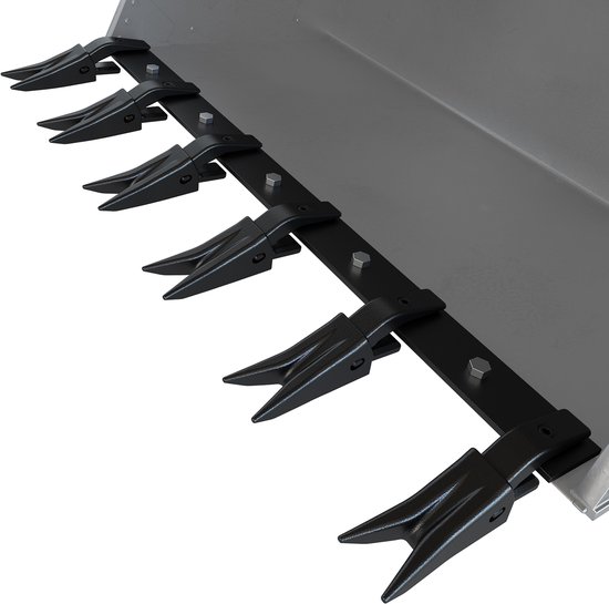 HoerFuriy - Trekkerbak Tandbalk - Boort‑Vrije Montage Tandenset Voor Subcompacte Trekkers - Geschikt Voor Bakrand Tot 1.27cm - Max Belasting 2060KG - 115CM 6 Tanden - Zwart — afbeelding 2