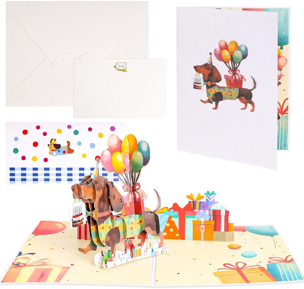 Omgoods - Pop-up Verjaardagskaart met Teckel Ontwerp