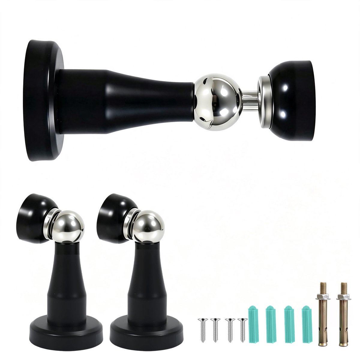 Omgoods - 2-Delige Magnetische Deurstopper van Roestvrij Staal