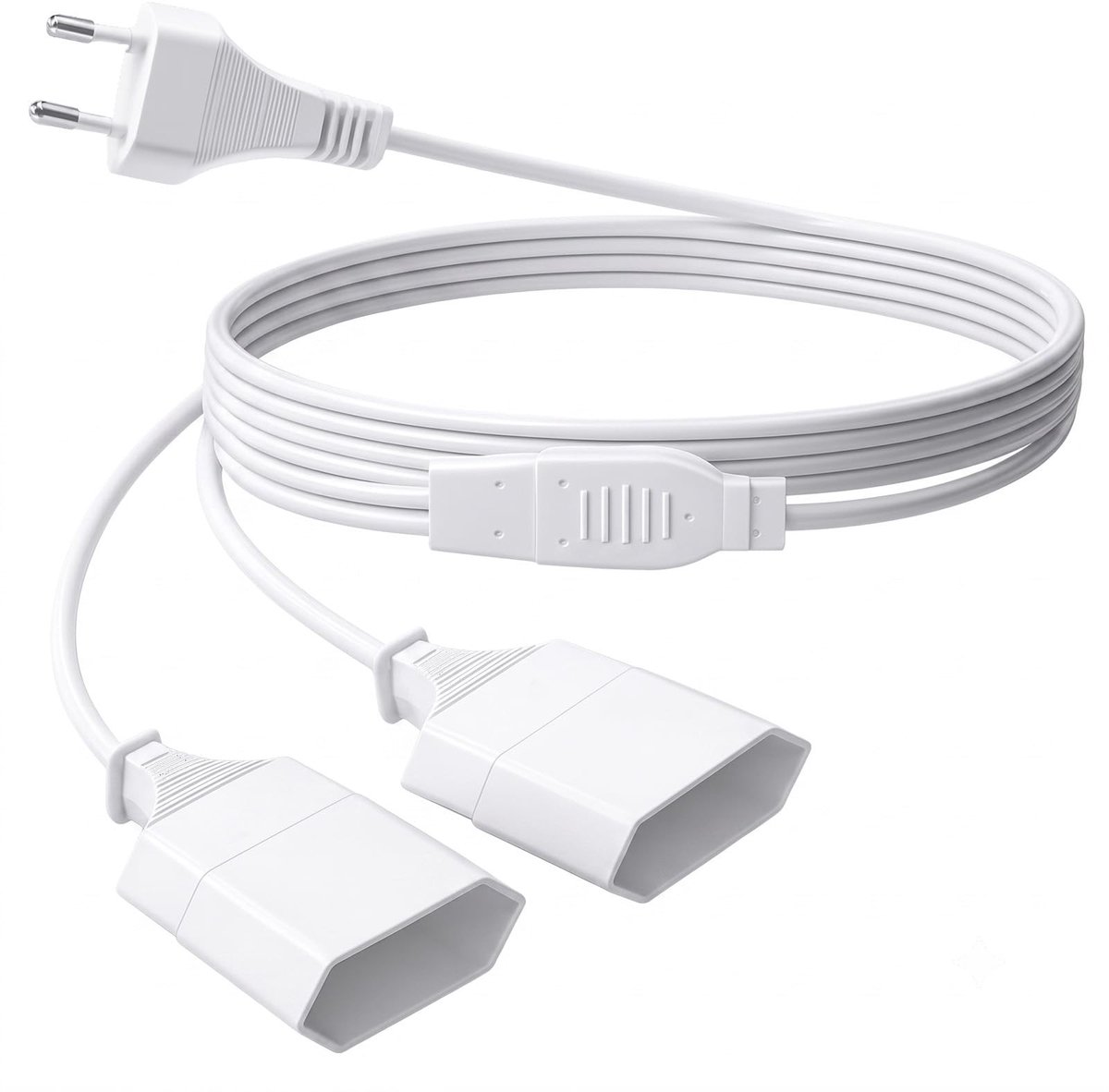 SolidKeus - 2 meter Powerkabel met Euro Plug en Flat Plug