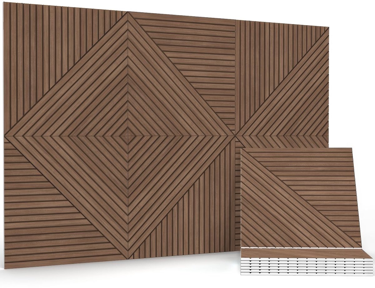 SolidKeus - 6 Stuks Zelfklevende Geluidsabsorberende Panelen voor Wanden