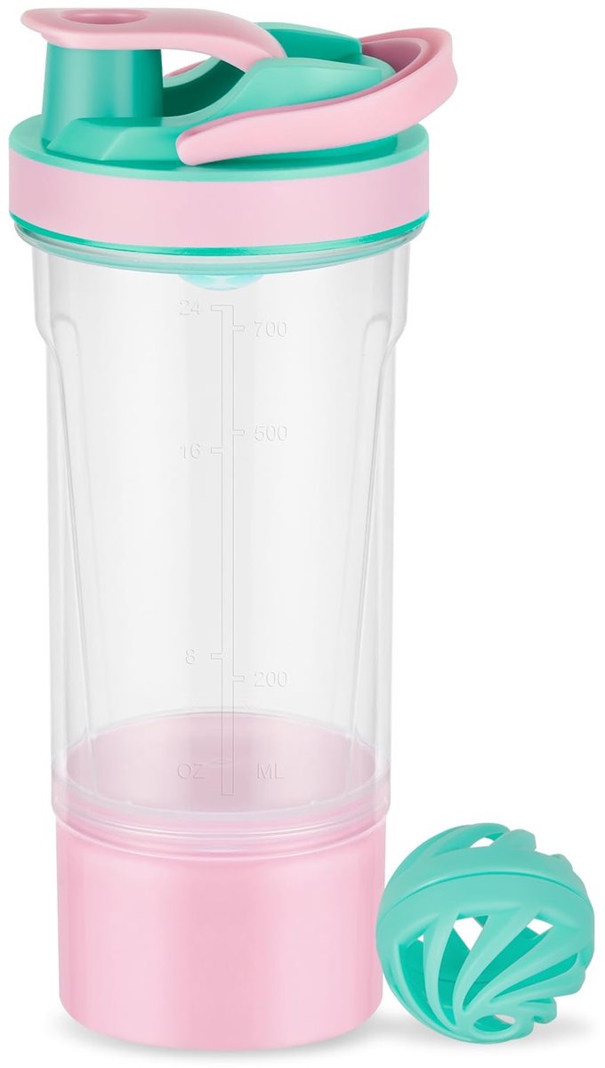 SolidKeus - 700 ml Eiwitshaker in Roze en Blauw