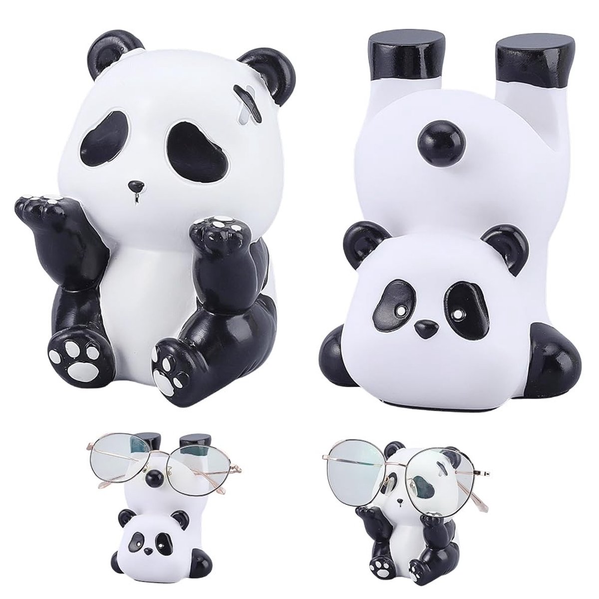 SolidKeus - Panda Glazen Houder voor Thuis en Kantoor