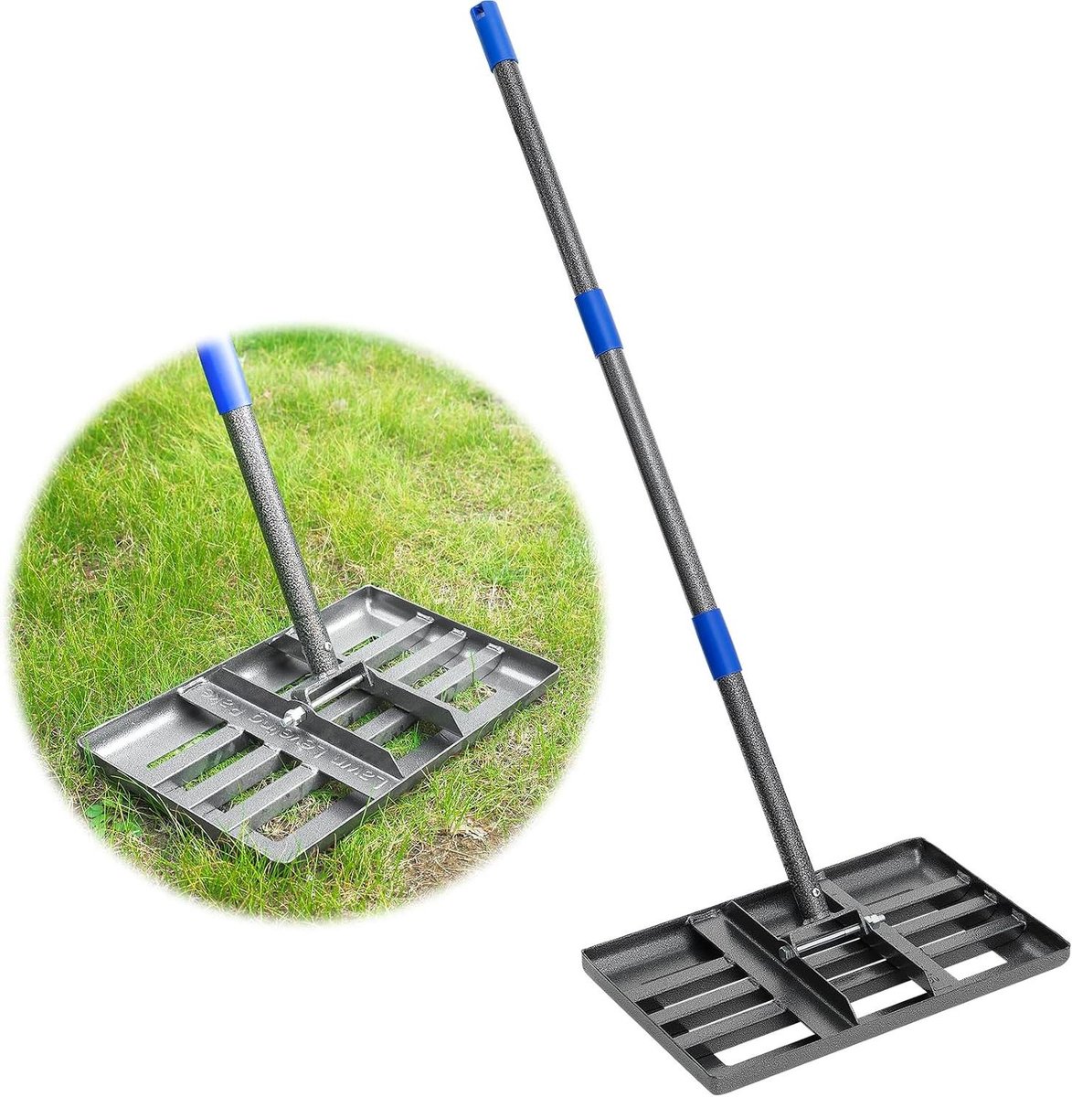 Gazonhark Egaliseren - Tuin hark - Grasmat Onderhoud - Gladde Randen - 152 cm steel - Metaal