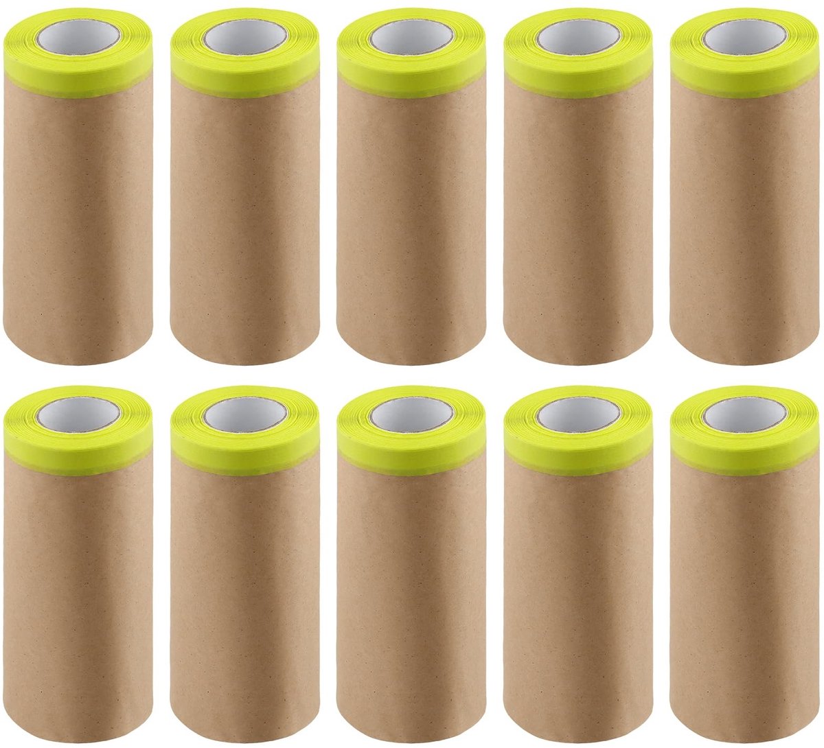 SolidKeus - 10 Rollen Lichtbruin Schilderpapier met Plakband