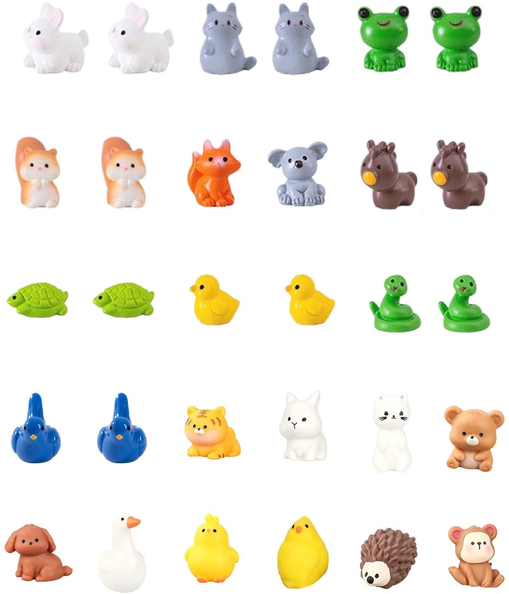 SolidKeus - Set van 30 Miniatuur Dierenfiguren voor Decoratie