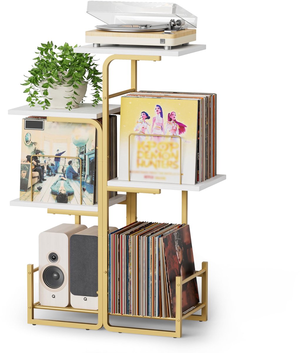 SolidKeus - Platenspeler Meubel met Grote Vinyl Opslag
