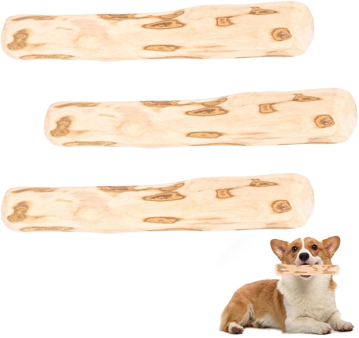 SolidKeus - Kauwhout voor Honden, Set van 3 Koffiehouten Kauwbotten