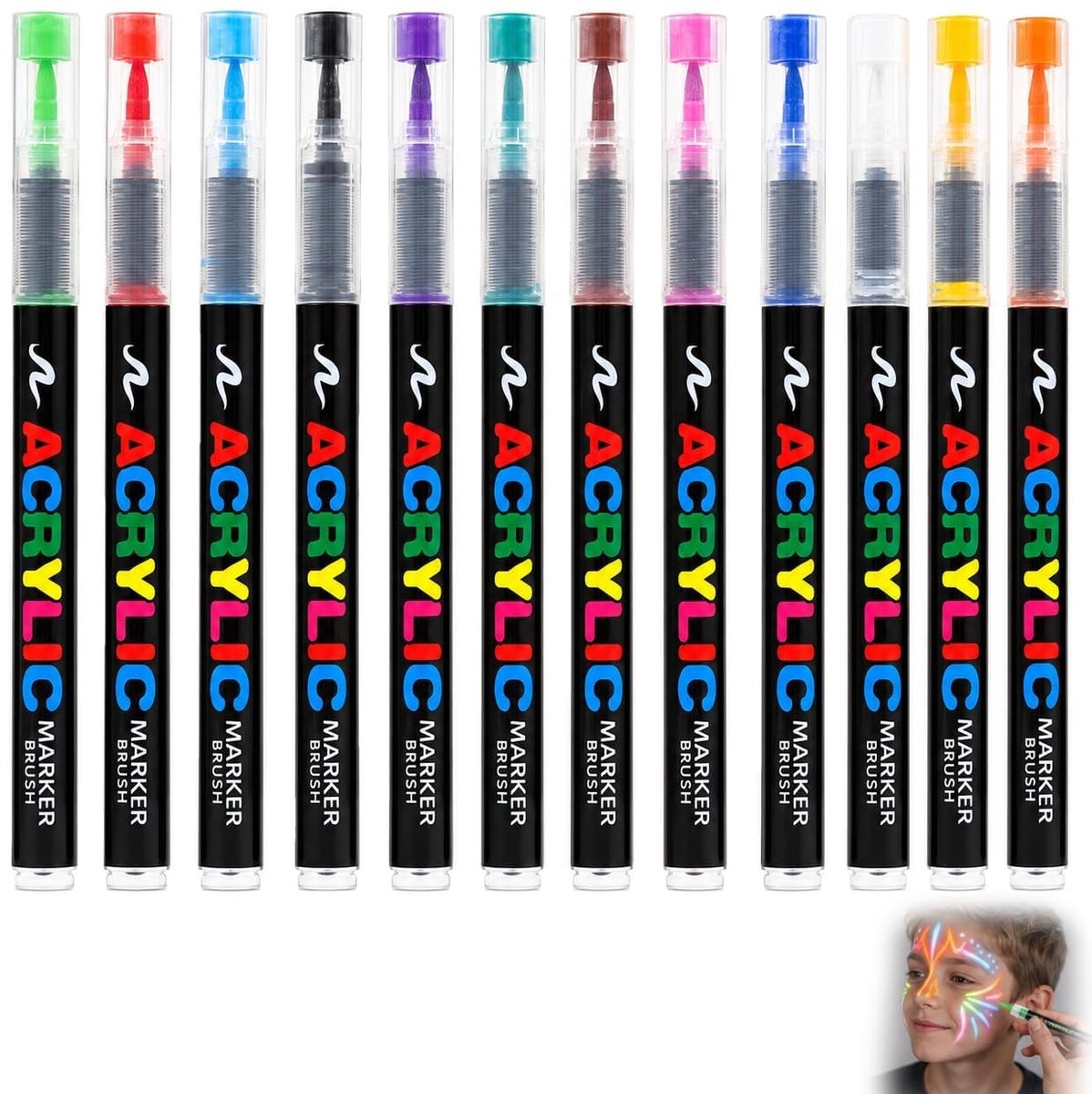 SolidKeus - Set van 12 Acrylstiften voor Creatief Schilderen en Knutselen