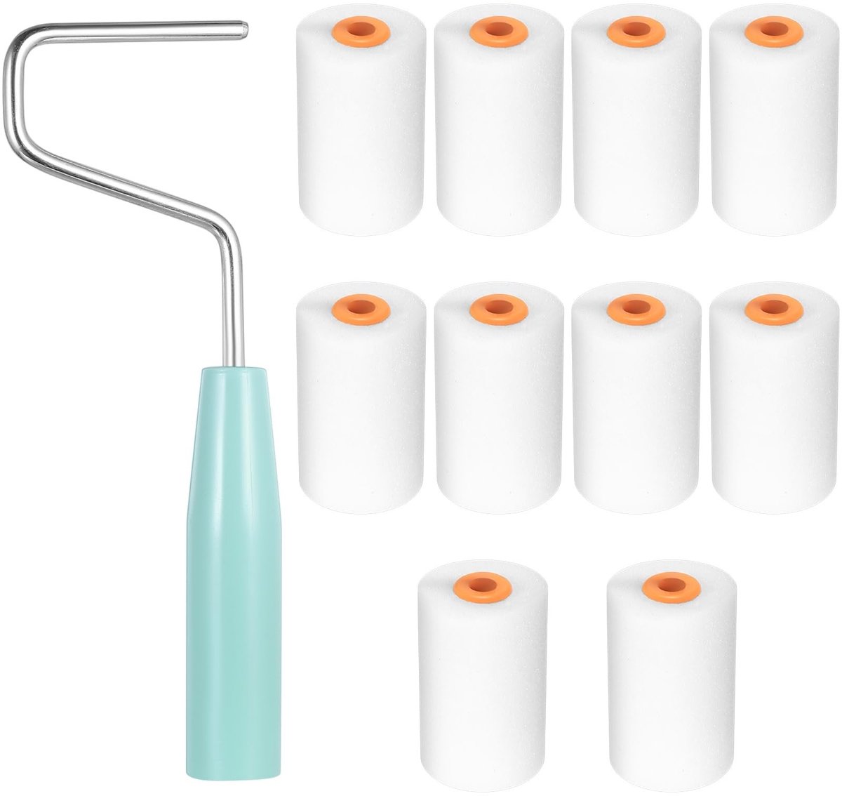 SolidKeus - Mini Verfroller Set van 10 Stuks met Handvat