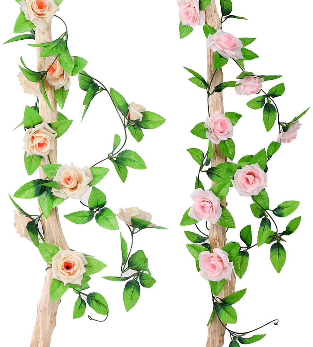 SolidKeus - Set van 4 Kunstbloemen Guirlandes in Roze Champagne