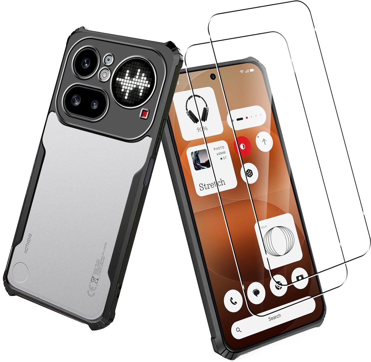 SolidKeus - Beschermhoes voor Smartphone met Gehard Glas Beschermfolie