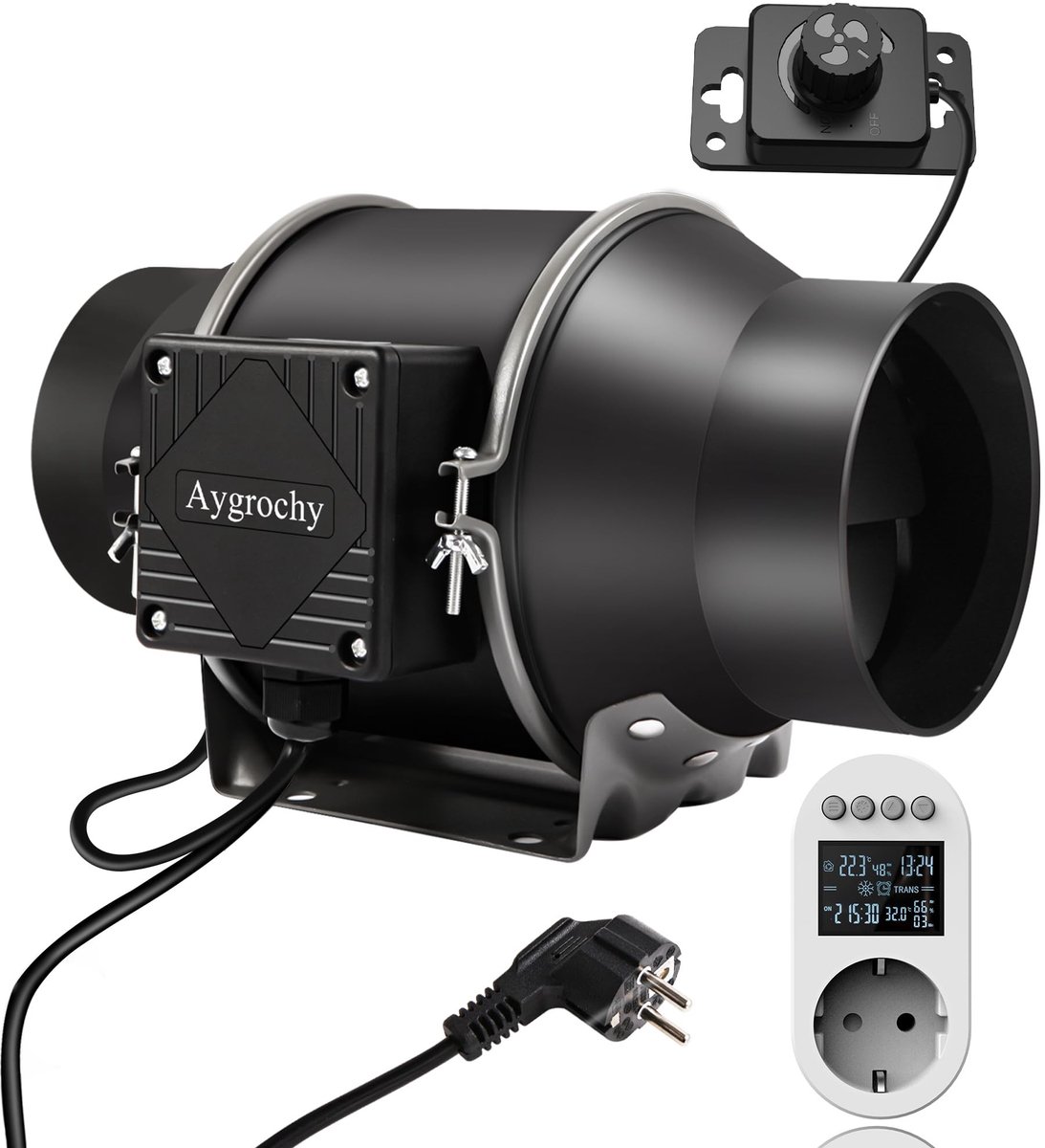 SolidKeus - Regelbare Buisventilator met Timer en Sensor