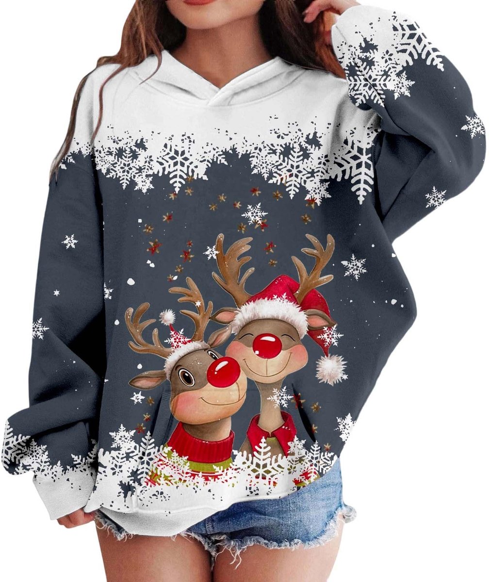 SolidKeus - Sweatshirt met Hertenkop Cartoon voor Kinderen