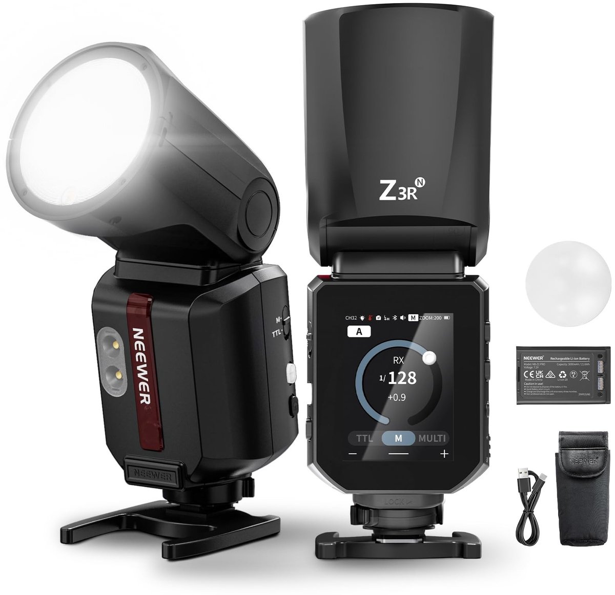 SolidKeus - Professionele Speedlite Flitser met Touchecran en 100Ws Vermogen