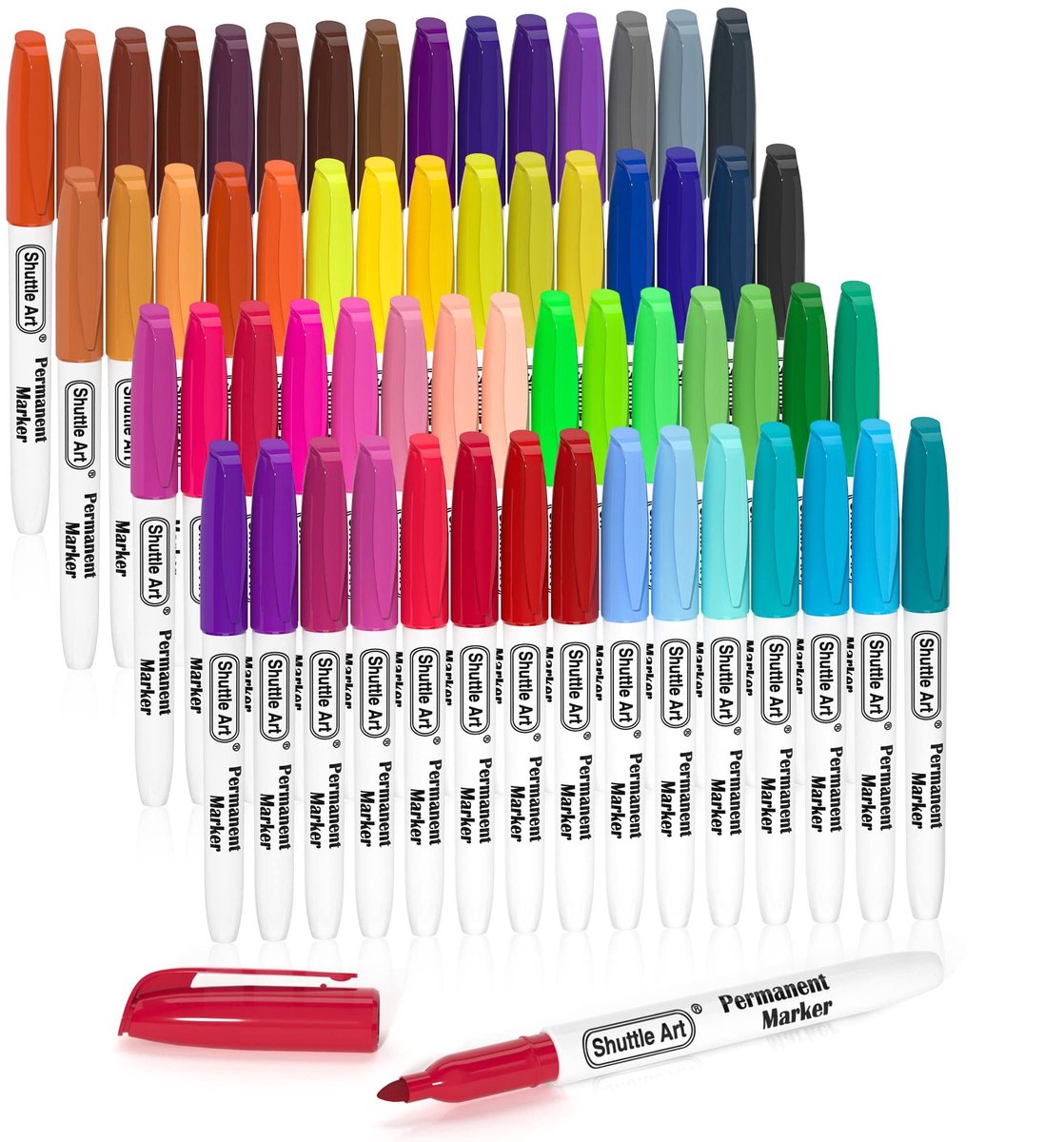 SolidKeus - 60 Kleurige Permanente Markers met Fijne Punt voor Creatief Gebruik