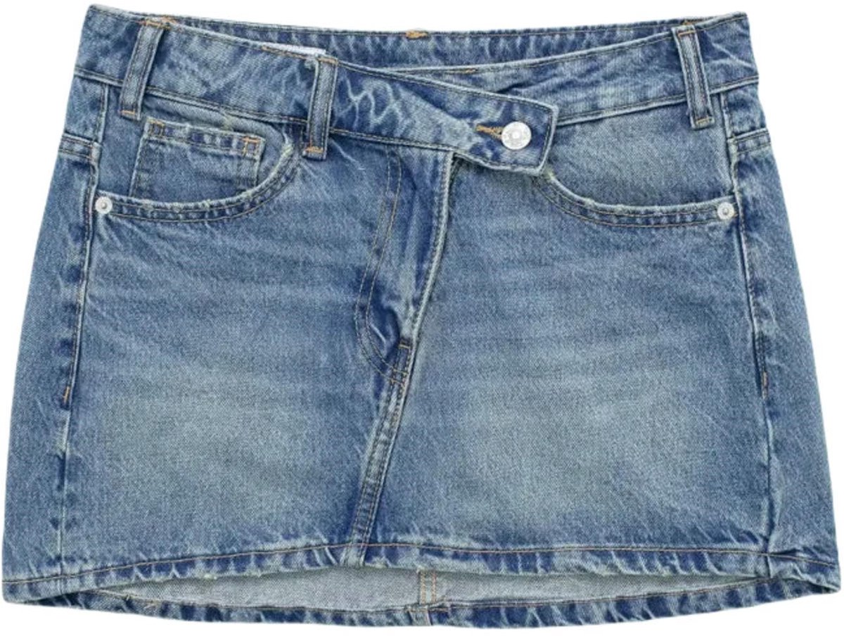 SolidKeus - Dames Jeansrok met Asymmetrisch Ontwerp en Hoge Taille