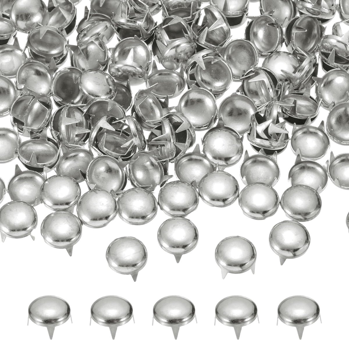 Ronde Dom Nieten Set van 90 Stuks, 10mm Metaal met 4 Klauwen