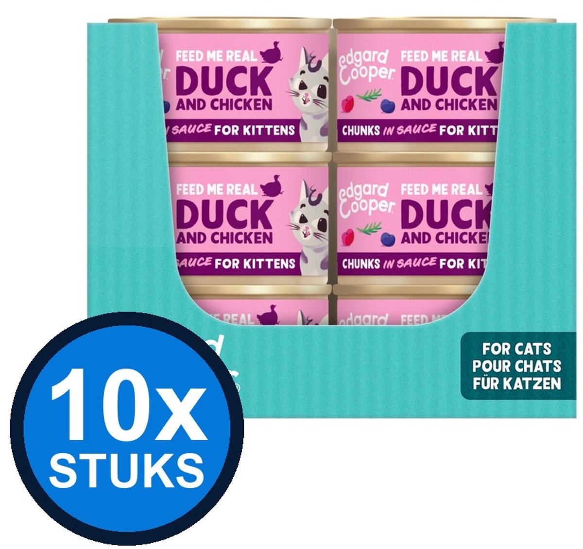 Edgard & Cooper Edgard&Cooper kat kitten chunks eend&kip 85gr