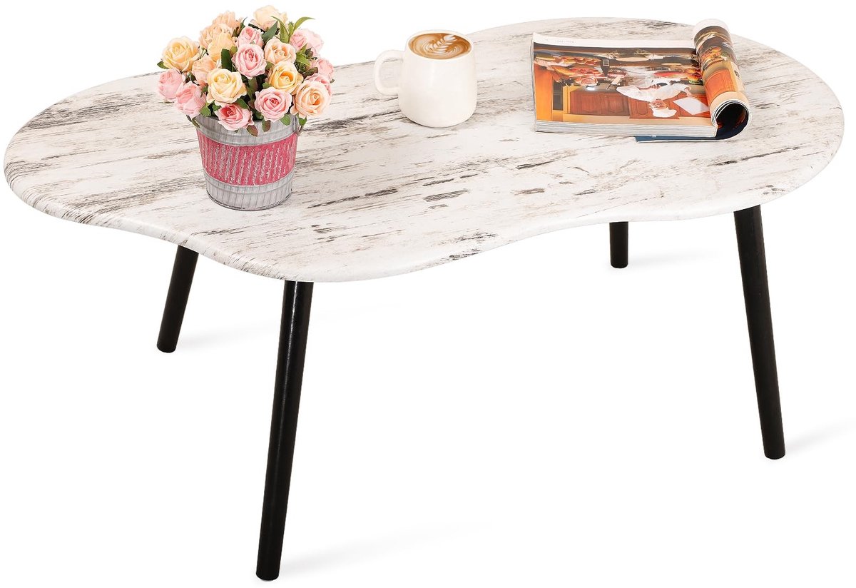 SolidKeus - Cloud Vormige Koffietafel met Houten Blad