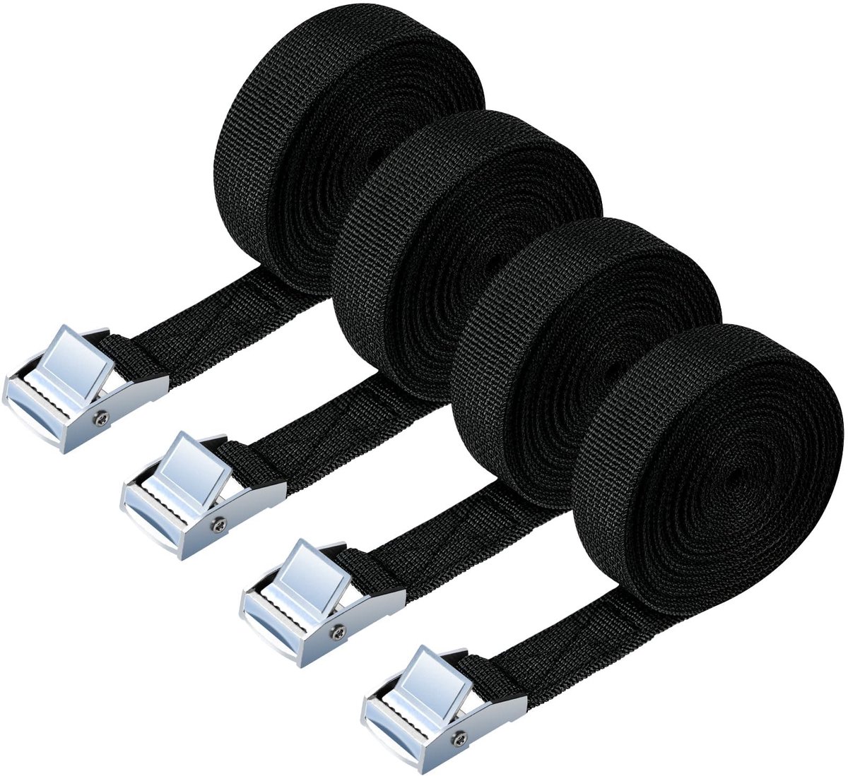SolidKeus - 4 Stuks Heavy Duty Lashing Straps 5M Verstelbare Riemen voor Motoren en Vrachtwagens