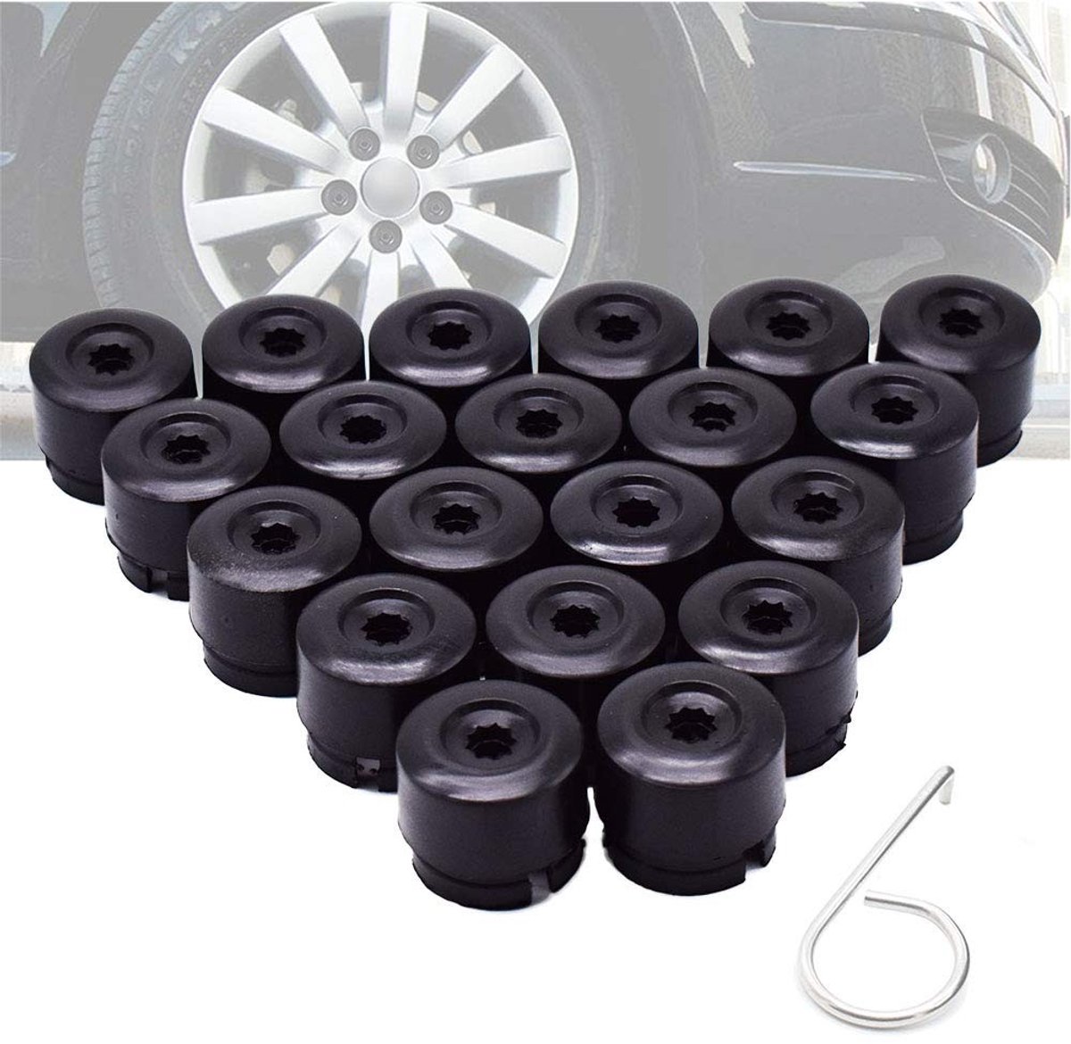 SolidKeus - Set van 20 Wielmoerkappen met Gereedschap voor VW Transporter