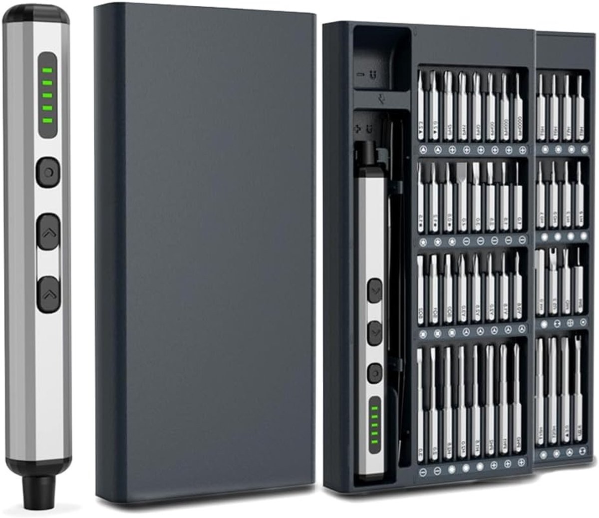 Mini Accuschroevendraaier Set met 68 Opzetstukken en LED Licht voor Computers, Telefoons en Horloges