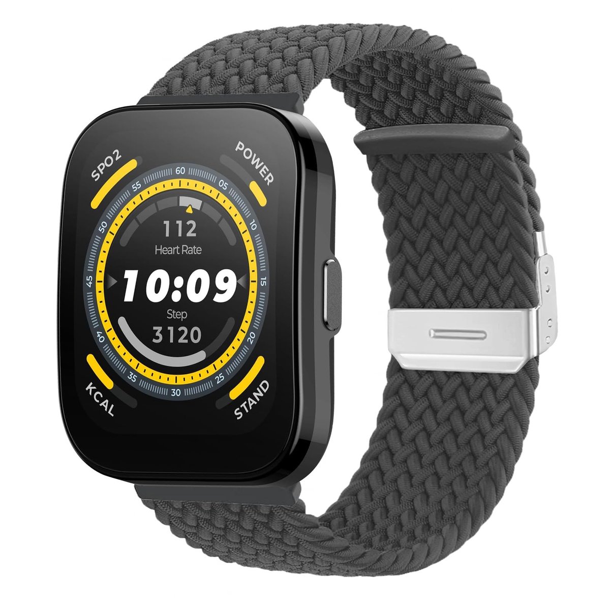 SolidKeus - 22mm Nylon Horlogeband voor Amazfit Bip 5/GTR 4 in Grijs