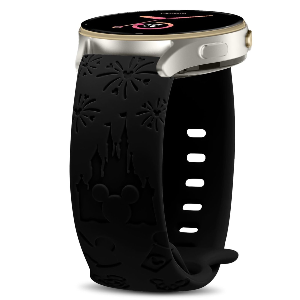 SolidKeus - Zwarte Siliconen Horlogeband Geschikt voor Smartwatches