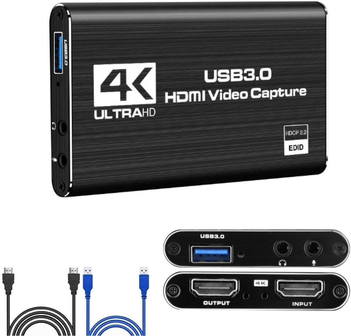 4K HDMI-Videocapturekaart - USB 3.0 Video-Opnameapparaat - Full HD 1080P 60FPS - Game Capturekaart Voor Streamingopname