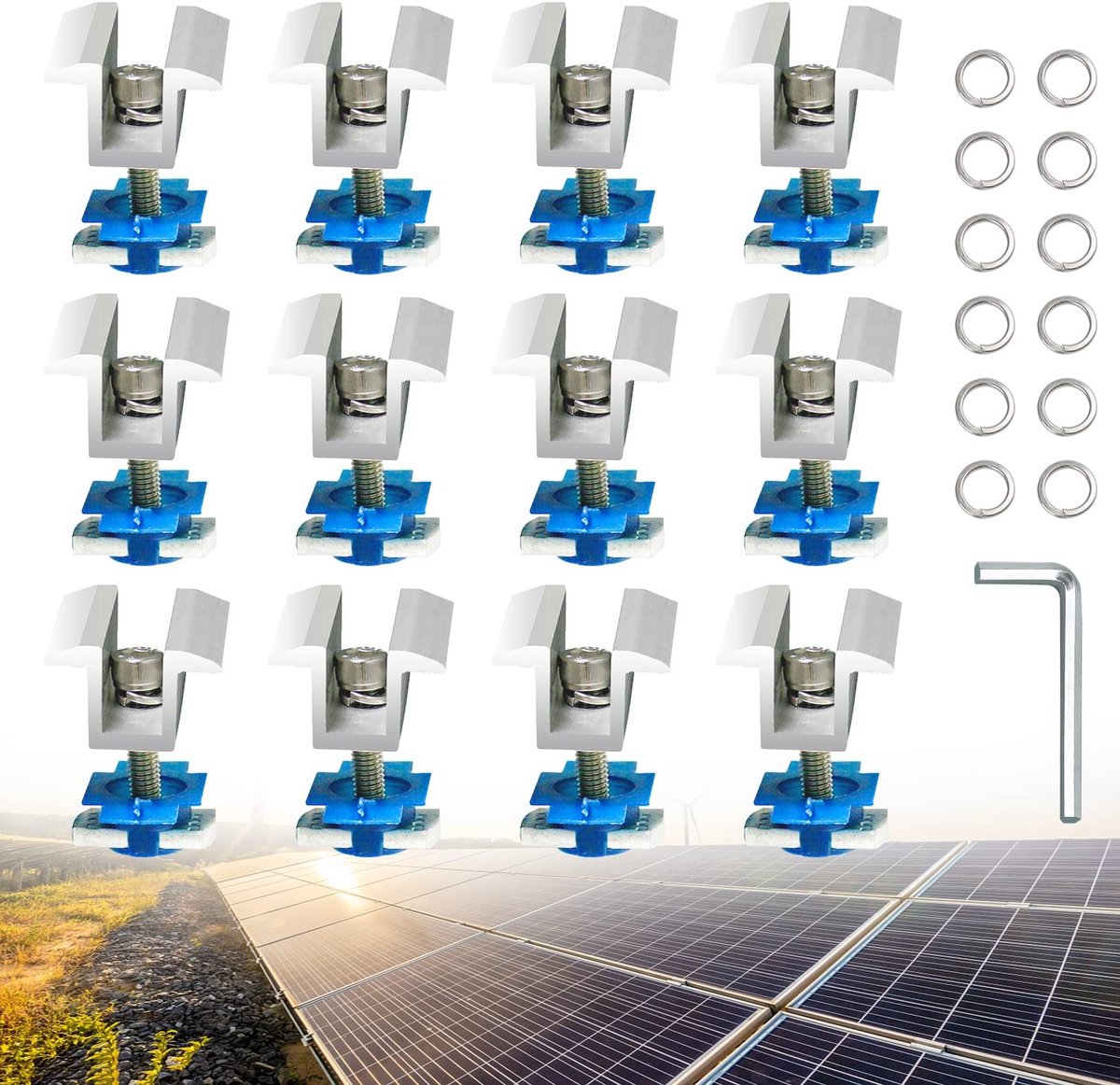 SolidKeus - Solar Panel Montagebeugels met Schroeven (12 Stuks)