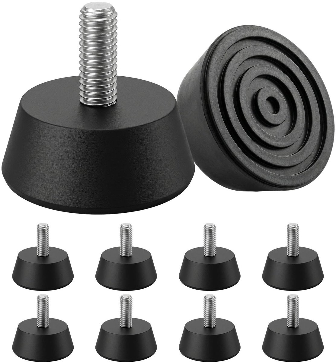 SolidKeus - 10 Stuks Schroefbare Rubberen Voetjes M6