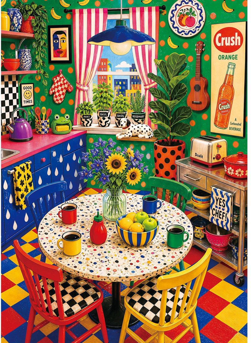 SolidKeus - Keuken Puzzel van 1000 Stukjes voor Volwassenen, Retro Stijl